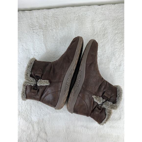 Skechers Women’s Dark Brown Faux-Fur Slip-On Boots Size 9.5 49204 - Picture 4 of 8